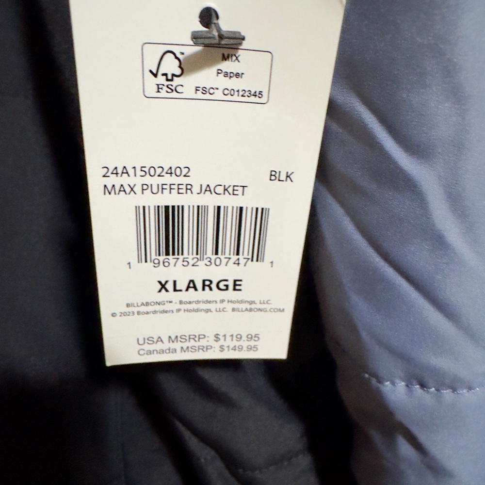 Men’s Billabong Max Puffer Jacket - Picture 4 of 14